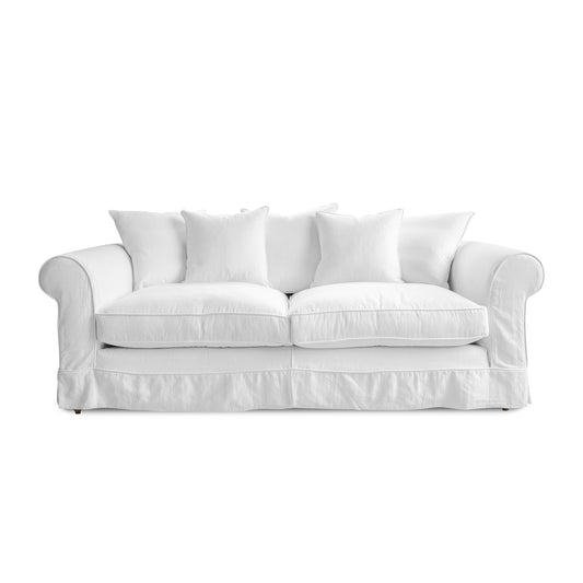 Salthrop Large Sofa with Scatter Cushion in Beatrice Camelia - Hand Made in USA
