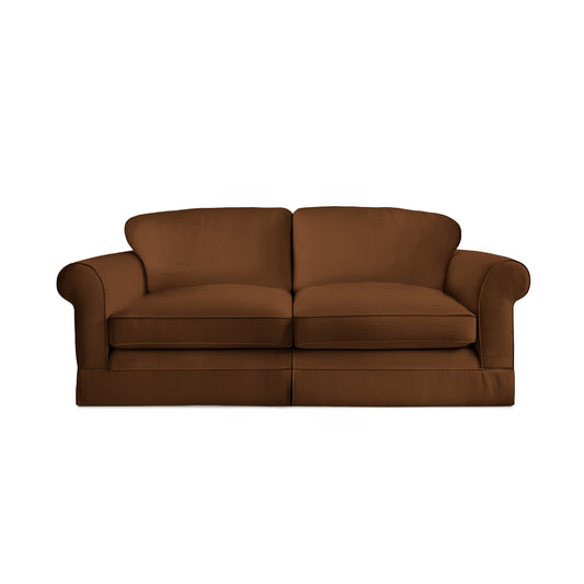 Salthrop Large Sofa with Big Back Cushion in Beatrice Nutmeg - Hand Made in USA