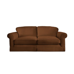 Salthrop Large Sofa with Big Back Cushion in Beatrice Nutmeg - Hand Made in USA