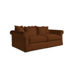 Salthrop Large Sofa with Scatter Cushion in Beatrice Nutmeg - Hand Made in USA