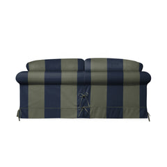 Salthrop Large Sofa with Big Back Cushion in Woodland Stripe - Hand Made in USA