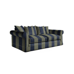 Salthrop Large Sofa with Scatter Cushion in Woodland Stripe - Hand Made in USA