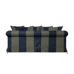 Salthrop Large Sofa with Scatter Cushion in Woodland Stripe - Hand Made in USA