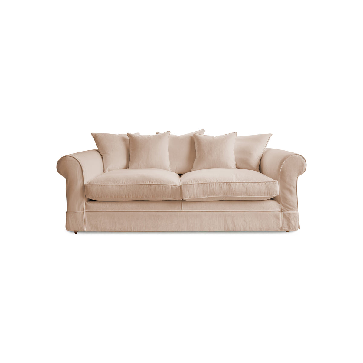 Barton Large Sofa with Scatter Cushions in Cotton Linen Rosedale - Hand Made in USA