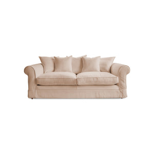 Barton Large Sofa with Scatter Cushions in Cotton Linen Rosedale - Hand Made in USA