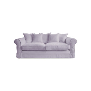 Barton Large Sofa with Scatter Cushions in Cotton Linen Sea Salt - Hand Made in USA