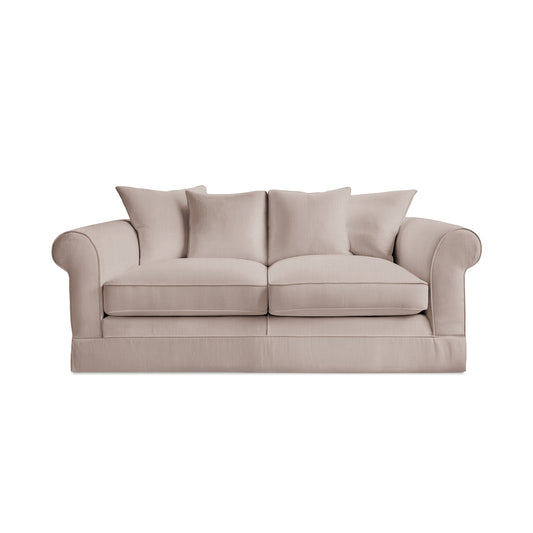 Salthrop Medium Sofa with Scatter Cushion in Beatrice Barley - Hand Made in USA
