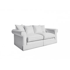 Salthrop Medium Sofa with Scatter Cushion in Beatrice Camelia - Hand Made in USA