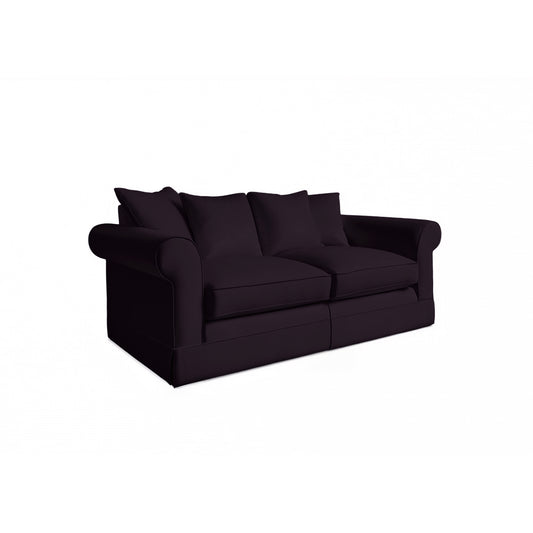 Salthrop Medium Sofa with Scatter Cushion in Beatrice Midnight - Hand Made in USA