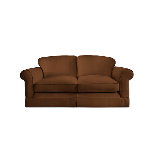 Salthrop Medium Sofa with Big Back Cushion in Beatrice Nutmeg - Hand Made in USA