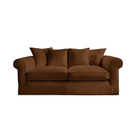 Salthrop Medium Sofa with Scatter Cushion in Beatrice Nutmeg - Hand Made in USA