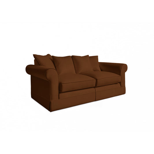 Salthrop Medium Sofa with Scatter Cushion in Beatrice Nutmeg - Hand Made in USA