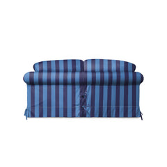 Salthrop Medium Sofa with Big Back Cushion in Coastal Blue Stripe - Hand Made in USA
