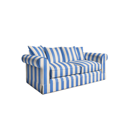Salthrop Medium Sofa with Scatter Cushion in Cornish Blue Stripe - Hand Made in USA