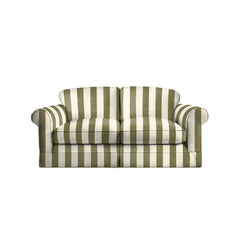 Salthrop Medium Sofa with Big Back Cushion in Spring Green Stripe - Hand Made in USA