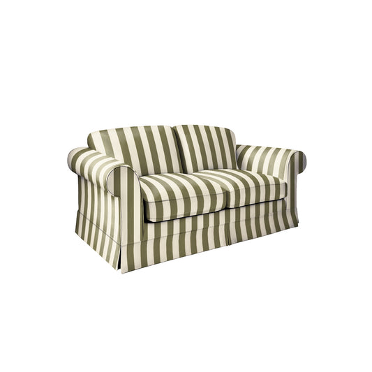 Salthrop Medium Sofa with Big Back Cushion in Spring Green Stripe - Hand Made in USA