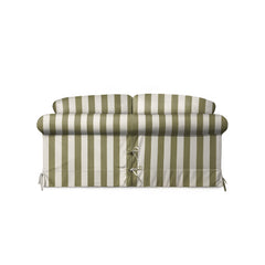 Salthrop Medium Sofa with Big Back Cushion in Spring Green Stripe - Hand Made in USA
