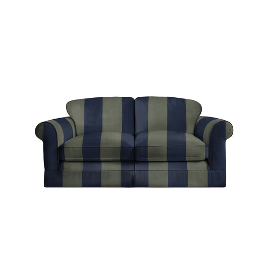 Salthrop Medium Sofa with Big Back Cushion in Woodland Stripe - Hand Made in USA