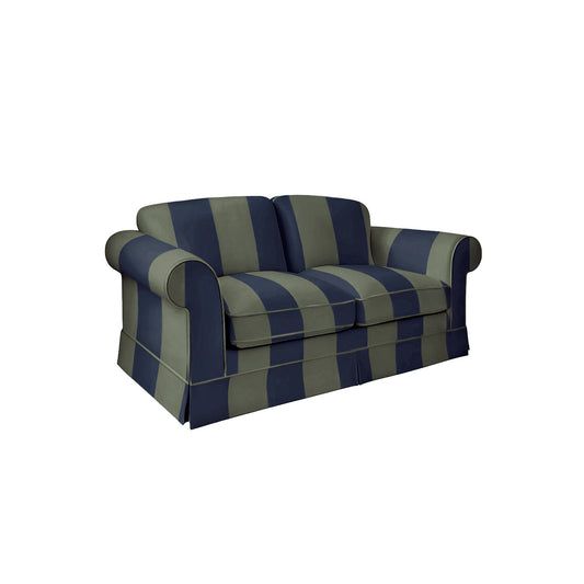 Salthrop Medium Sofa with Big Back Cushion in Woodland Stripe - Hand Made in USA