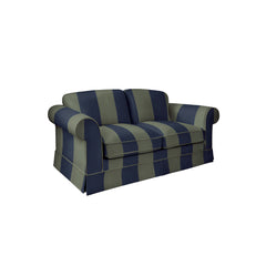 Salthrop Medium Sofa with Big Back Cushion in Woodland Stripe - Hand Made in USA