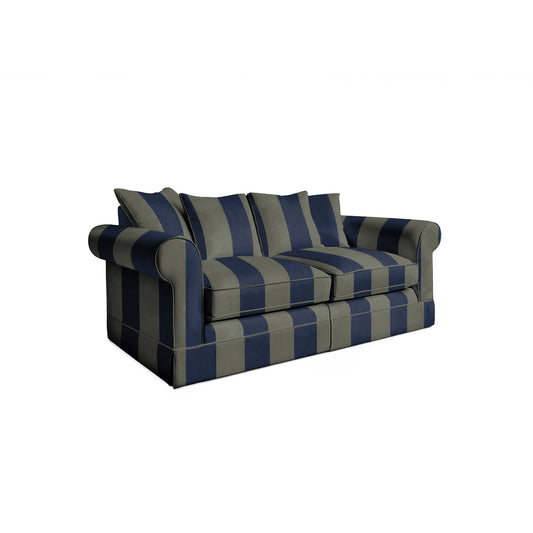 Salthrop Medium Sofa with Scatter Cushion in Woodland Stripe - Hand Made in USA