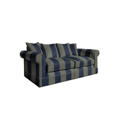 Salthrop Medium Sofa with Scatter Cushion in Woodland Stripe - Hand Made in USA