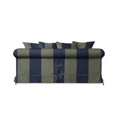 Salthrop Medium Sofa with Scatter Cushion in Woodland Stripe - Hand Made in USA