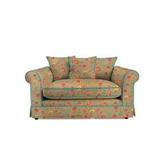 Salthrop Small Sofa with Scatter Cushions in Wildwood Twig with Velvet Trim - Hand Made in USA