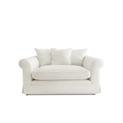 Salthrop Small Sofa in Cotton Linen Cool Coconut - Hand Made in USA