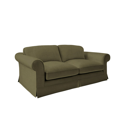 Salthrop Large Sofa with Big Back Cushion in Beatrice Olive - Hand Made in USA