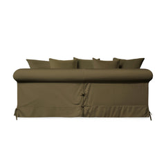 Salthrop Large Sofa with Scatter Cushion in Beatrice Olive - Hand Made in USA