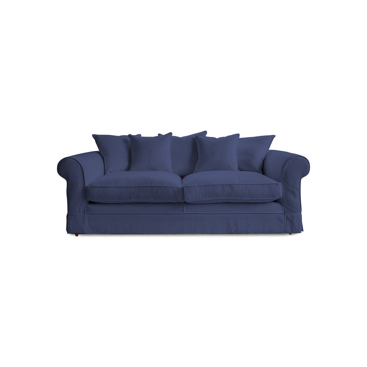 Barton Large Sofa with Scatter Cushions in Cotton Linen Inkspot - Hand Made in USA