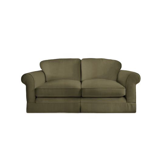 Salthrop Medium Sofa with Big Back Cushion in Beatrice Olive - Hand Made in USA