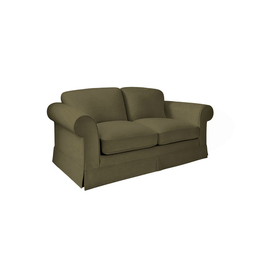 Salthrop Medium Sofa with Big Back Cushion in Beatrice Olive - Hand Made in USA