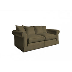 Salthrop Medium Sofa with Scatter Cushion in Beatrice Olive - Hand Made in USA