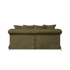 Salthrop Medium Sofa with Scatter Cushion in Beatrice Olive - Hand Made in USA