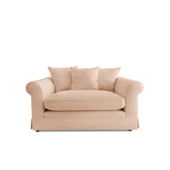 Salthrop Small Sofa with Scatter Cushions in Cotton Linen Rosedale - Hand Made in USA
