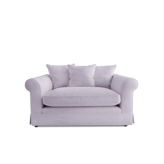Salthrop Small Sofa with Scatter Cushions in Cotton Linen Sea Salt - Hand Made in USA