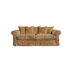Salthrop Large Sofa with Scatter Cushions in Wildwood Twig with Velvet Trim - Hand Made in USA