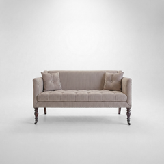 Sophia 2 seater sofa in Narrow Chocolate Stripe - USA Edition