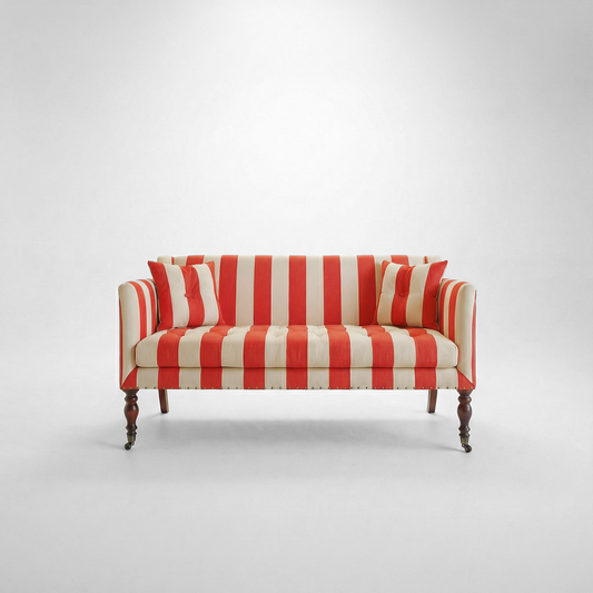 Sophia 2 seater sofa in Petunia Stripe - USA Edition