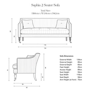 Sophia 2 seater sofa in Customer's Own Material - USA Edition
