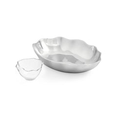 Alloy Floret 2 Piece Chip & Dip Server