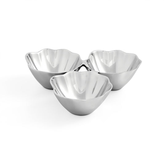 Alloy Floret 3 Part Condiment Tray