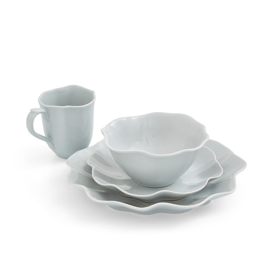 Grey Floret 4 Piece Place Setting