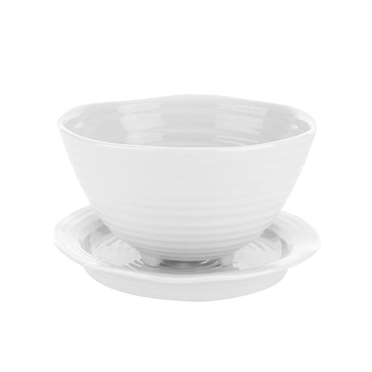 White Porcelain Berry Bowl & Stand