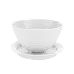 White Porcelain Berry Bowl & Stand