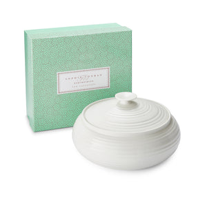 White Porcelain Covered Low Casserole