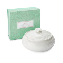 White Porcelain Covered Low Casserole