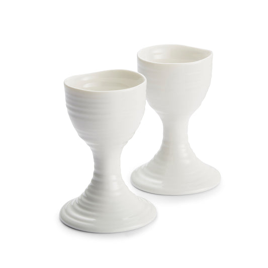 White Porcelain Egg Cups - Set of 2